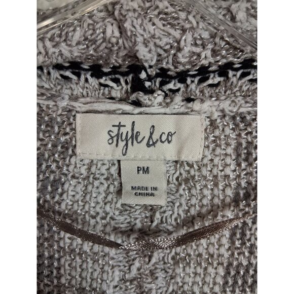 NWT Style & Co Open Cardigan Business Casual Cozy Sweater Cream Size PM Petite - Picture 5 of 6